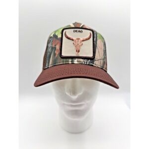 Goorin Bros Animal Trucker Camouflage/Brown‎ Snapback Hat Storm Dead Skull Bull
